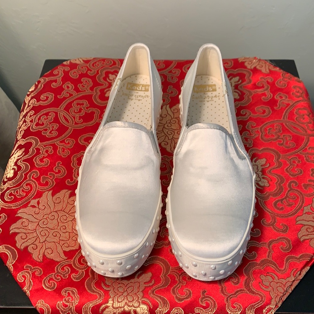 Kate Spade for Keds White Slide on Sneakers